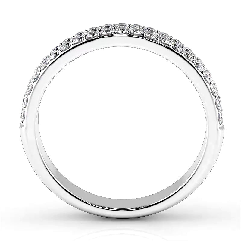 0.42 ct. Round Diamond Double Row Wedding Band-VIRABYANI